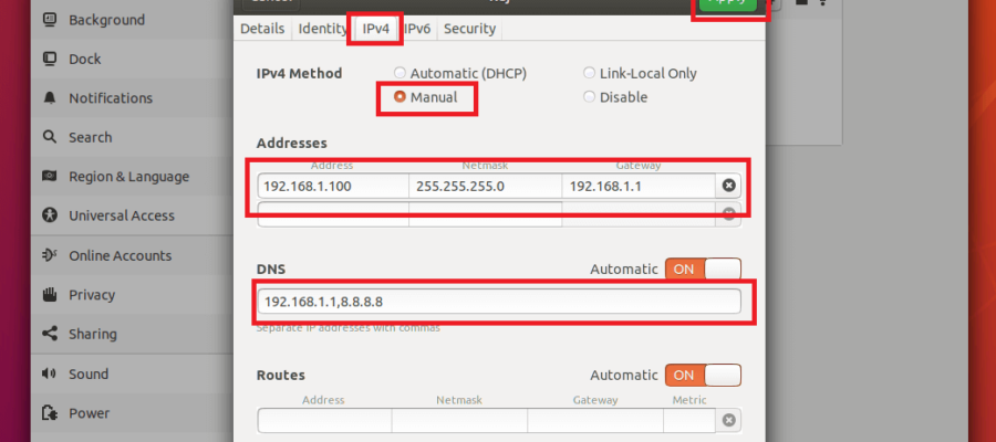 Configurar dirección IP estática en Linux Ubuntu 2021